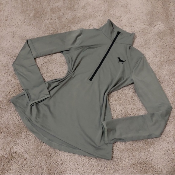 SOLD ON MERC: VS PINK Olive Green Ultimate Zip - Picture 2 of 6